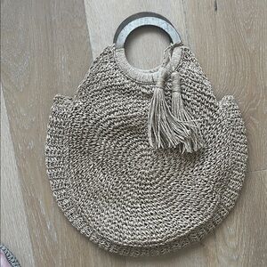 Chic Tan Woven Handbag